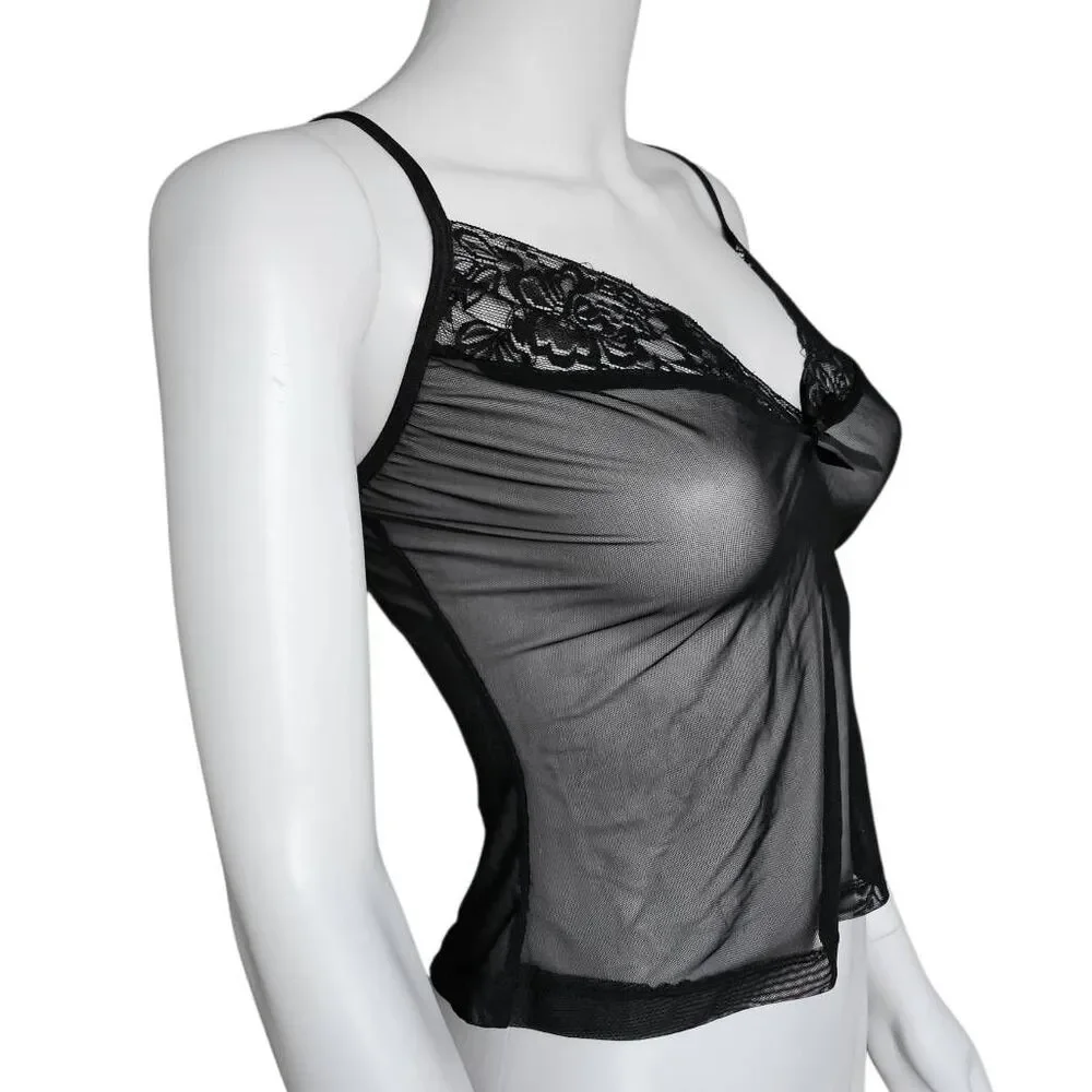 90s vintage goth mesh cami